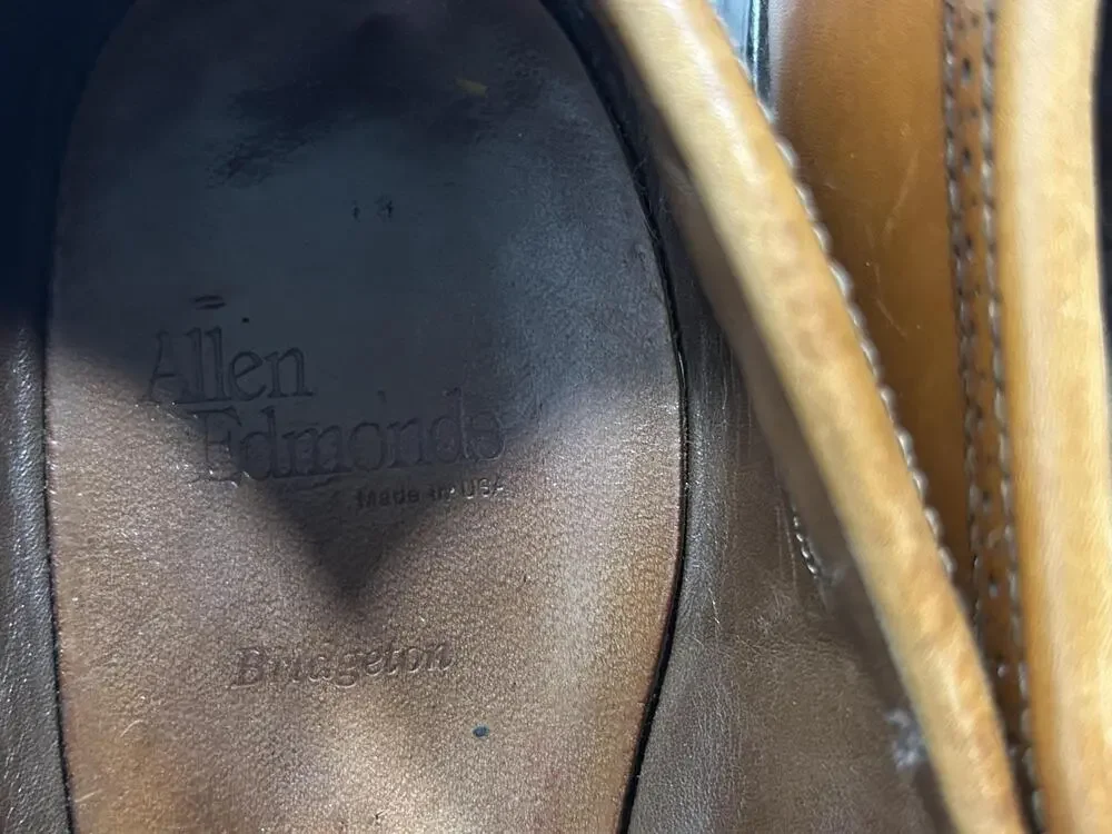 Allen Edmonds Bridgeton Shoes Mens Size 10 Brown Leather Tassel Loafers Wingtip